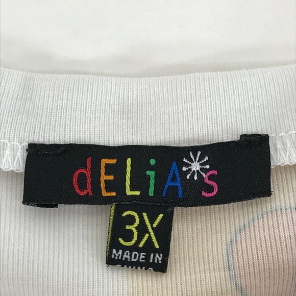 dELiA*s by Dolls Kill Retro Butterfly Collage Print Baby Tee Plus 3X Cropped 90s - Picture 9 of 10